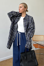 Plaid Striped Mid-Length Blouse image 6
