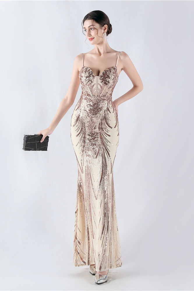 Boned Sequin Embroidered Formal Dress image 19