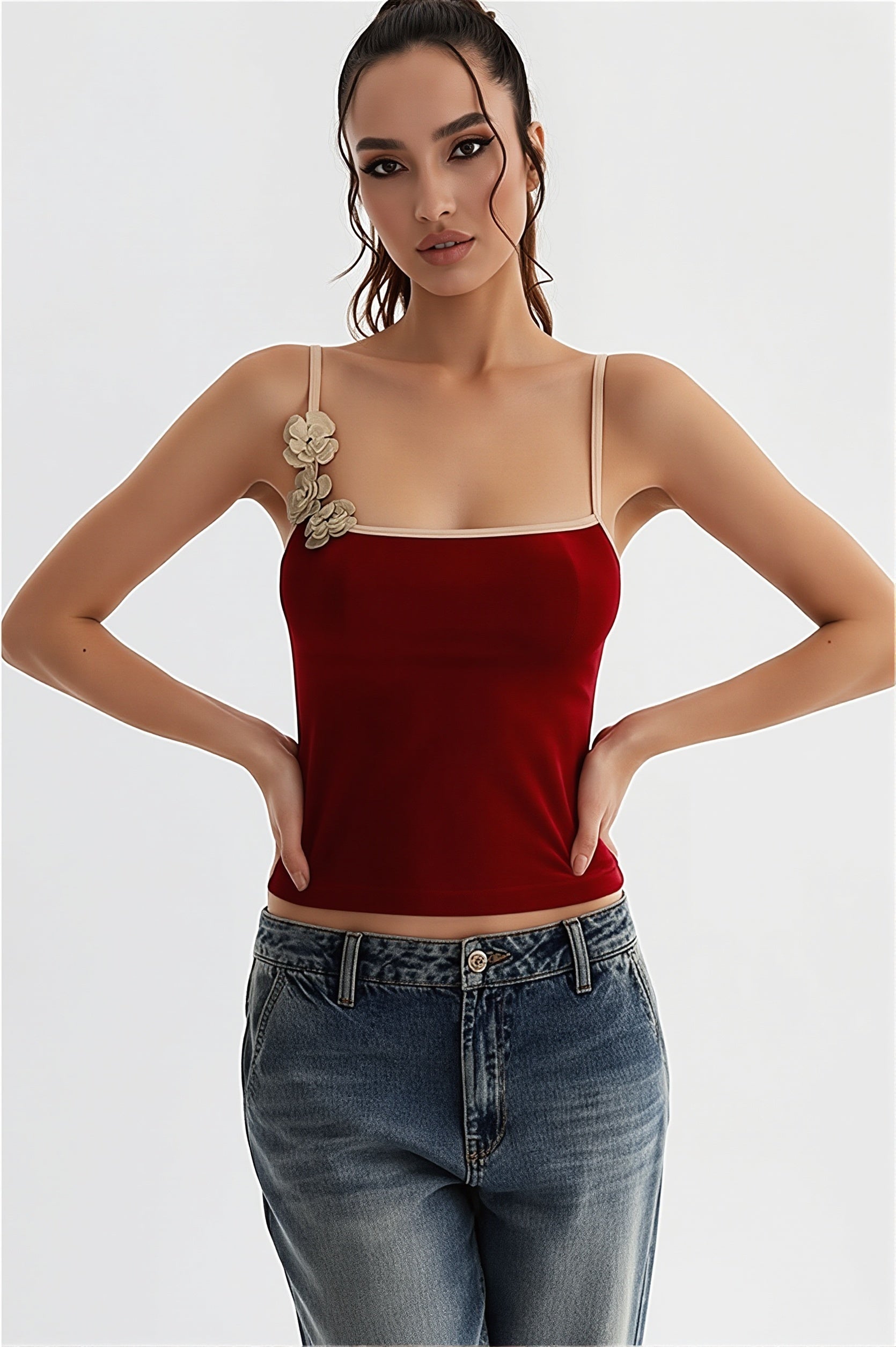 Cropped Floral Bandeau Cami Top image 4