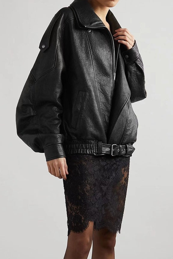 Vintage Genuine Leather Moto Jacket image 4