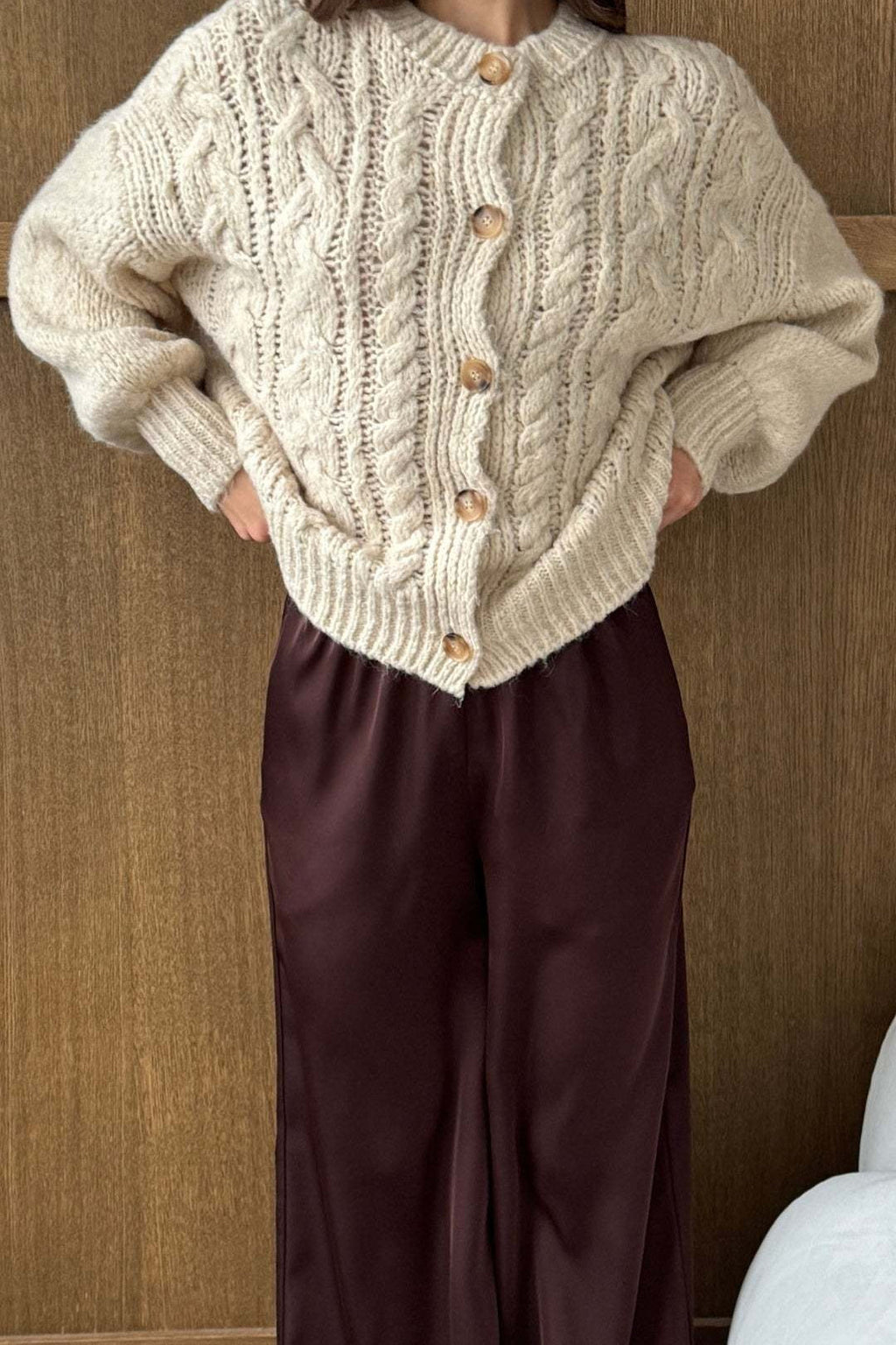 Vintage Cable Knit Crewneck Sweater image 6