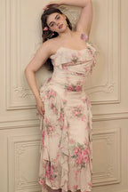 Ruffled Floral Asymmetrical Cami Maxi Dress image 6