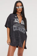 Loose Casual Sexy V Neck Vintage T-shirt image 1
