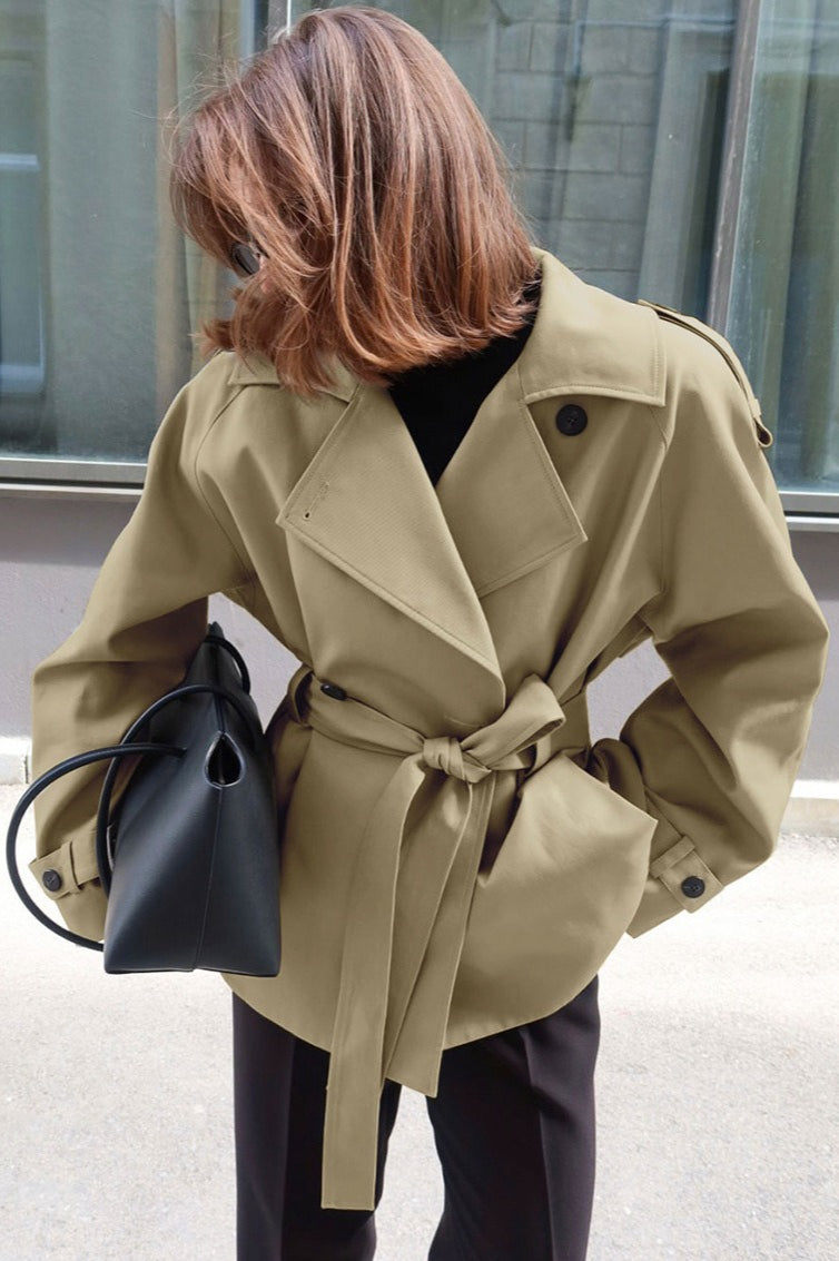 Belted Collared Loose Fit Jacket image 2