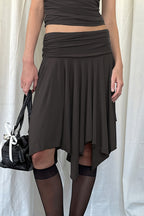 Ruffled Irregular Draped Midi Skirt image 2