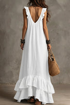 Ruffle Sleeveless Casual Long Boho Dress image 2
