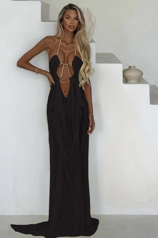 Irregular Sheer Tulle Patchwork Metal Decorative Prom Dress image 16