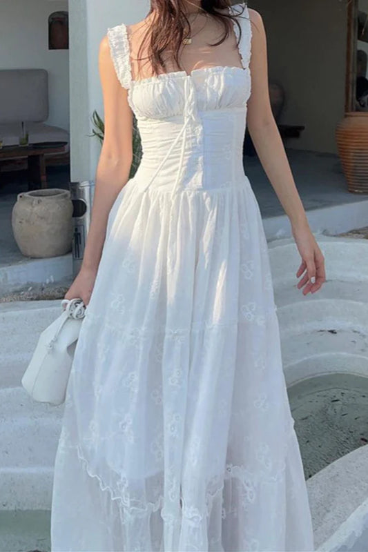 Square Neck Slim Fit Casual Maxi Dress image 1