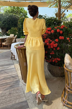 Chic V Neck Short Sleeve Ruffle Hem Skirt Sets image 3