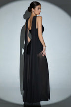 Draped Tie Sexy Mesh Patch Tube Prom Dress image 12