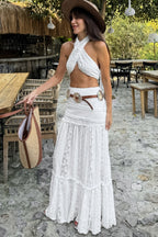 Boho Ivory Lace A-Line Skirt image 2