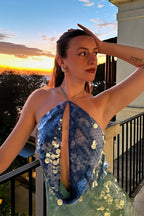 Halter Backless Sequin Mini Dress image 3
