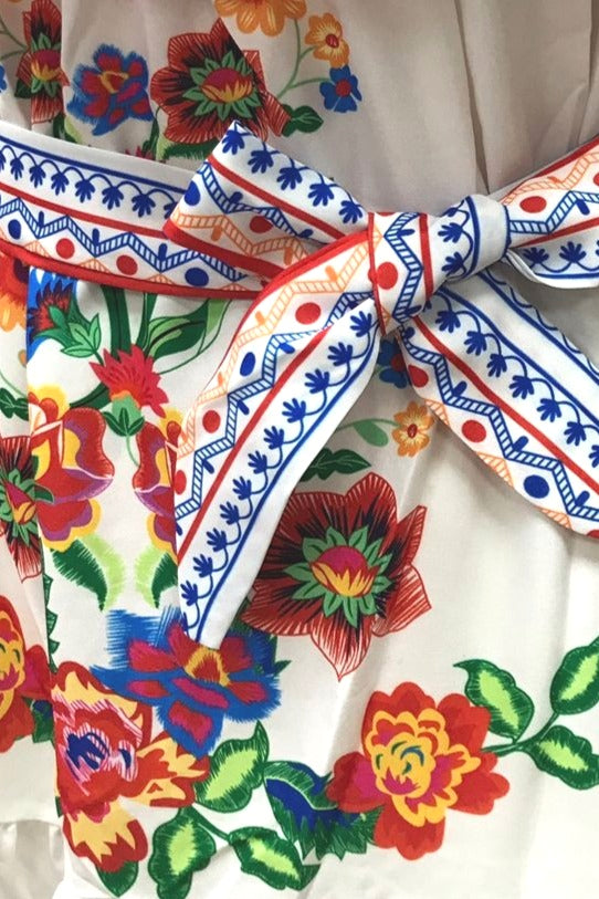Ruffle Off Shoulder Bright Long Boho Dress image 5