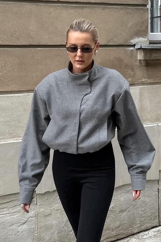 Thick Grey Woolen Jacket image 2