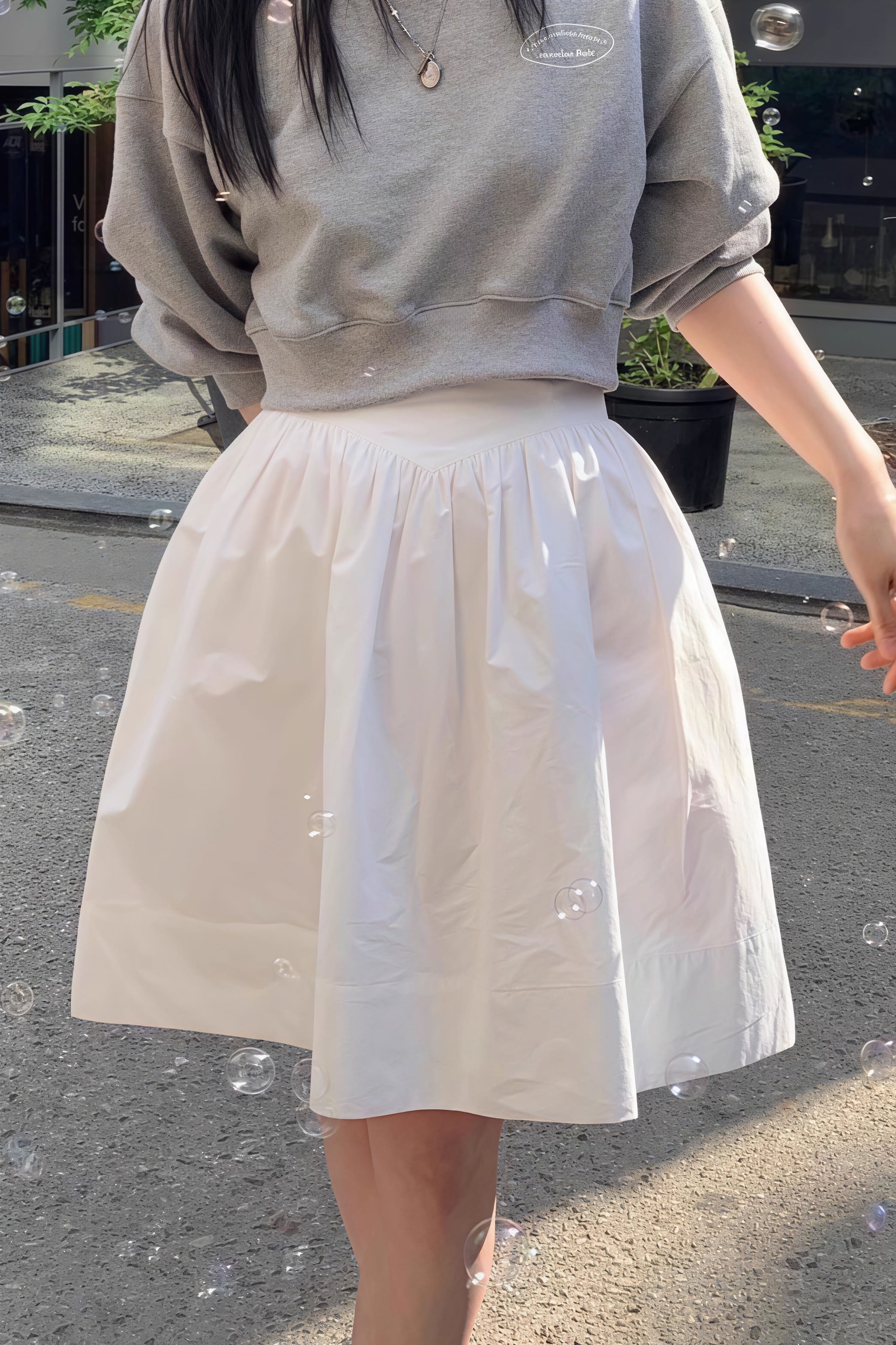 High Waist Pleated Waistband Solid Tulip Vintage Youthful Mini Skirt image 4