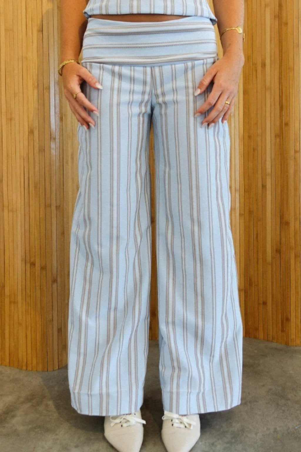 Striped Halter Cami Wide Leg Pants Two Piece Set image 7