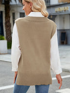 Bianca Sweater Vest detail view styled for Avrienne