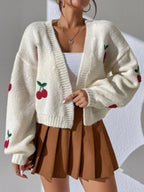 Embroidered Open Front Cardigan image 1