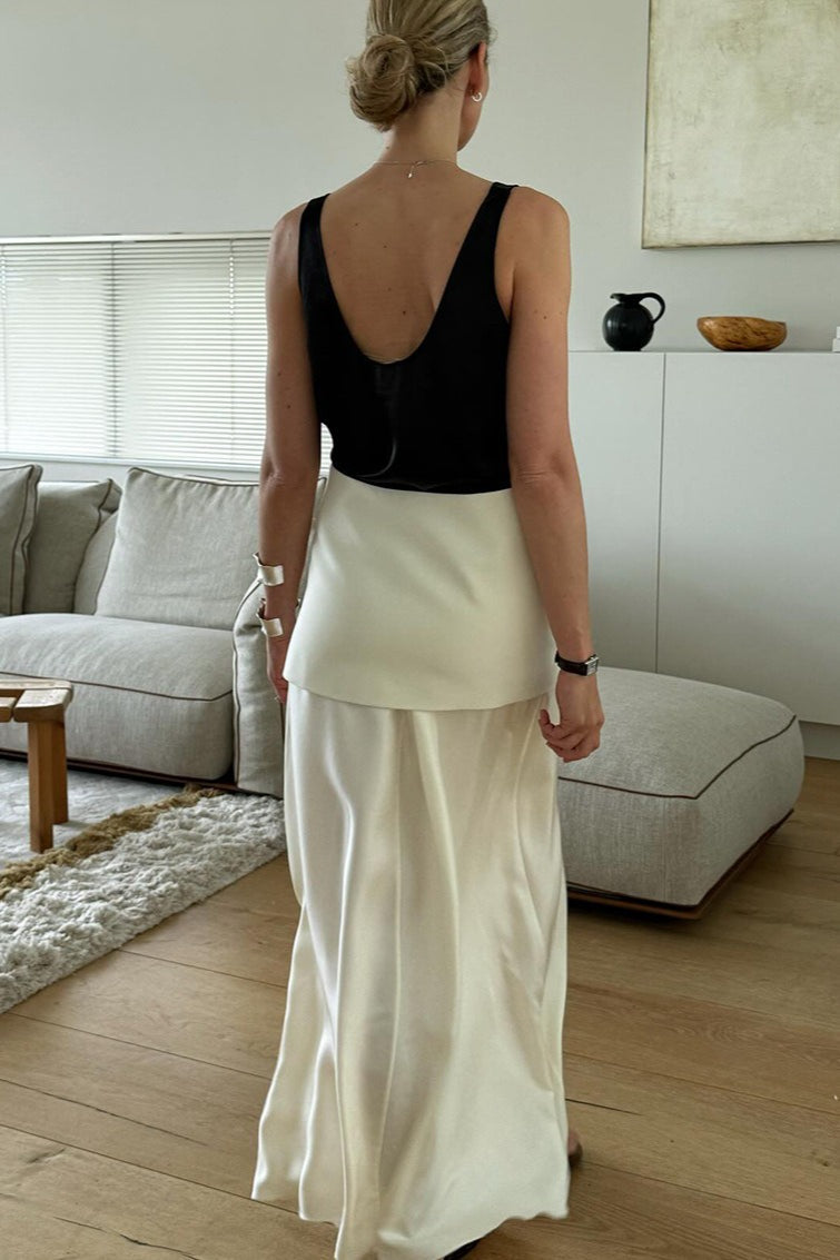 Vintage Satin High-Waist Maxi Skirt image 2