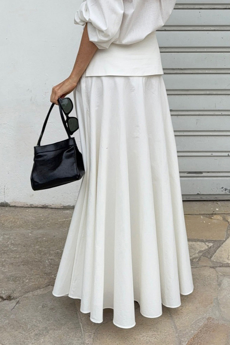 Solid A-Line Midi Skirt image 3