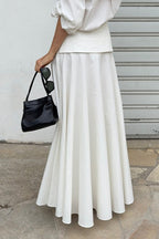 Solid A-Line Midi Skirt image 3