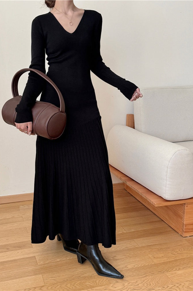 Vintage Knit Fitted Mermaid Hem Maxi Dress image 7