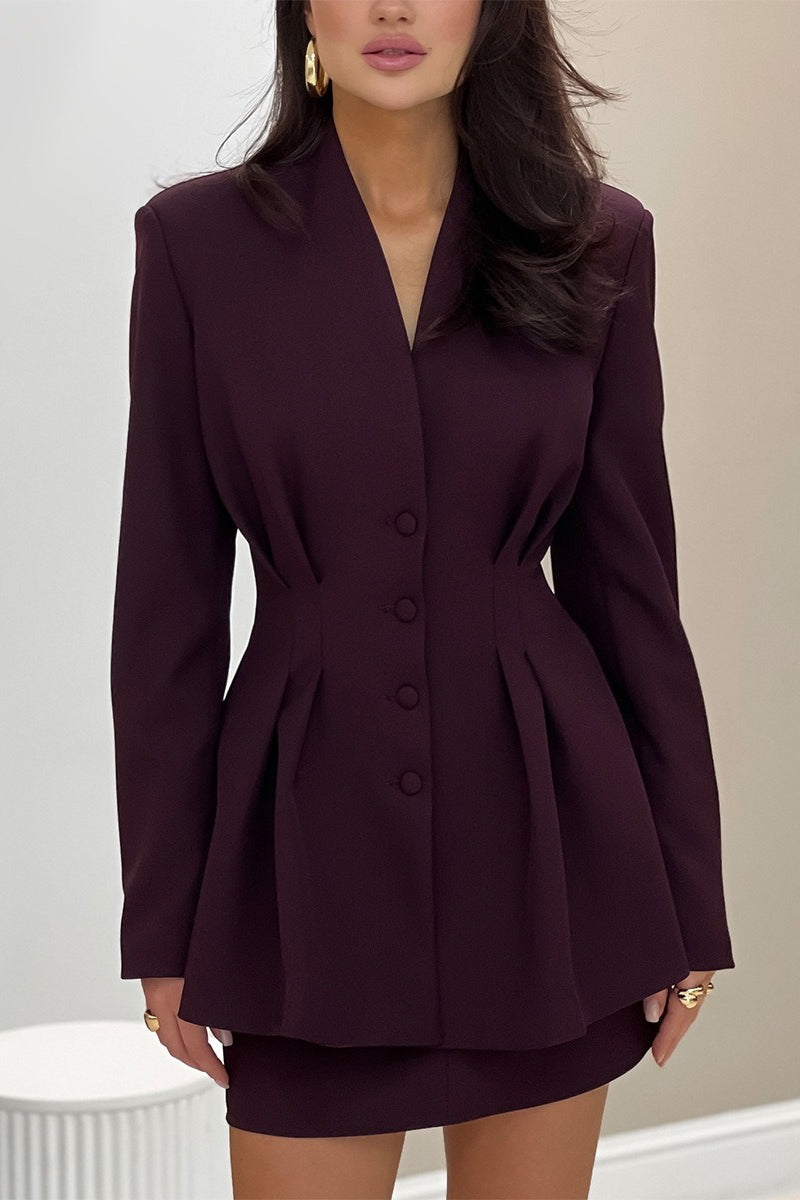 V Neck Waist Detail Blazer image 17