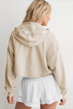 Chic Relaxed Solid V-Neck Hoodie image 2