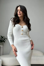 Sexy Knit High Waist Bodycon Midi Dress image 2