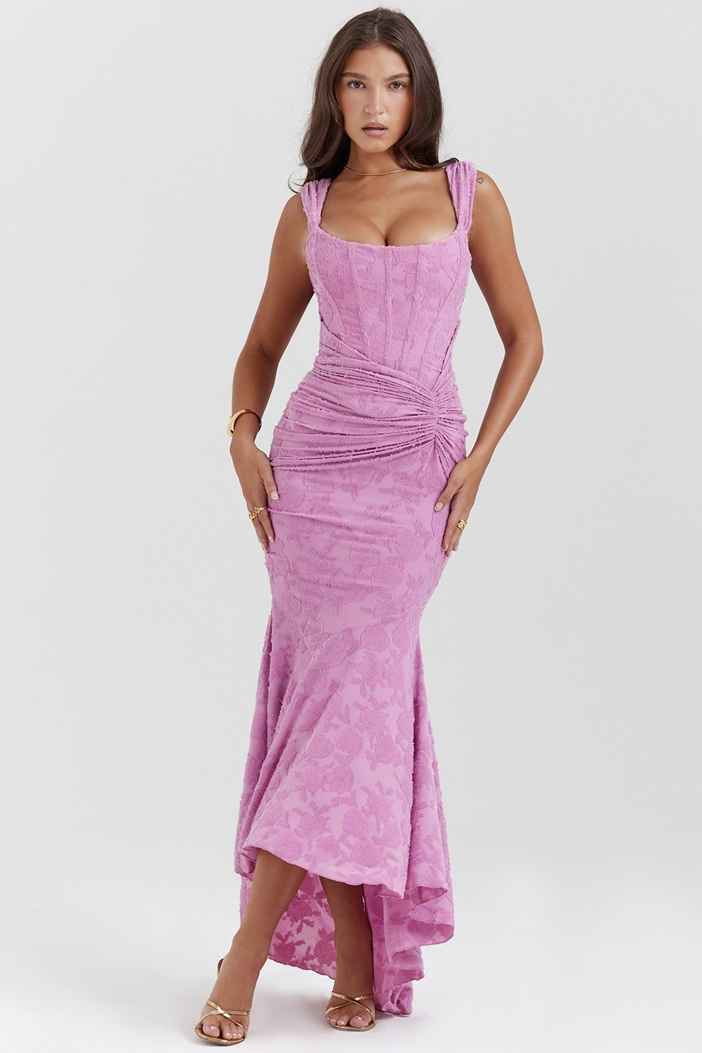 Stretch Mesh Jacquard Mermaid Formal Dress image 19
