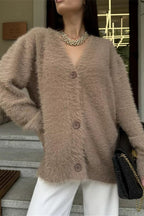 Plush V-Neck Cardigan image 10