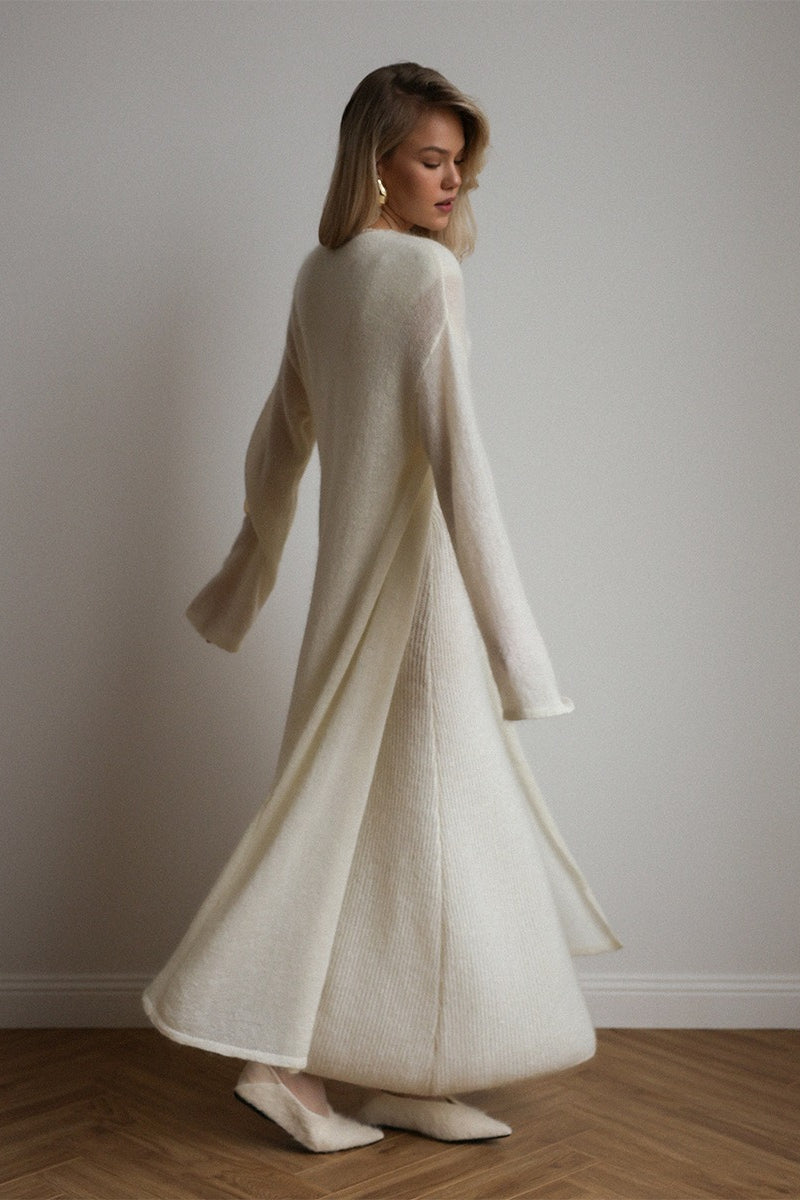 Knit Cardigan Sleeveless Dress Two Piece Set image 3