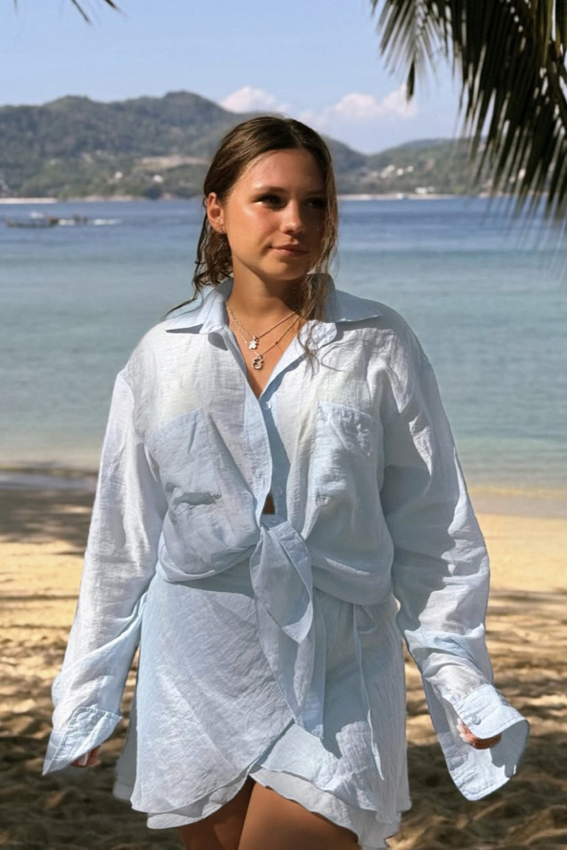 Casual Beach Shirt Cover Skirt Set image 11