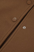 Stand Collar Melange Brown Wool Coat image 5