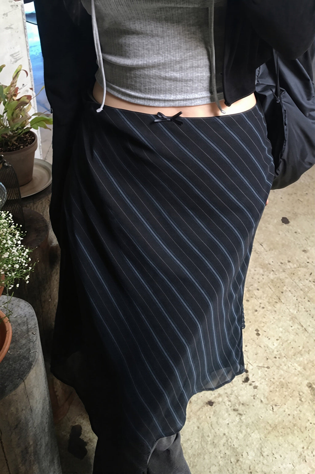 Casual Striped Double Mesh Skirt image 2