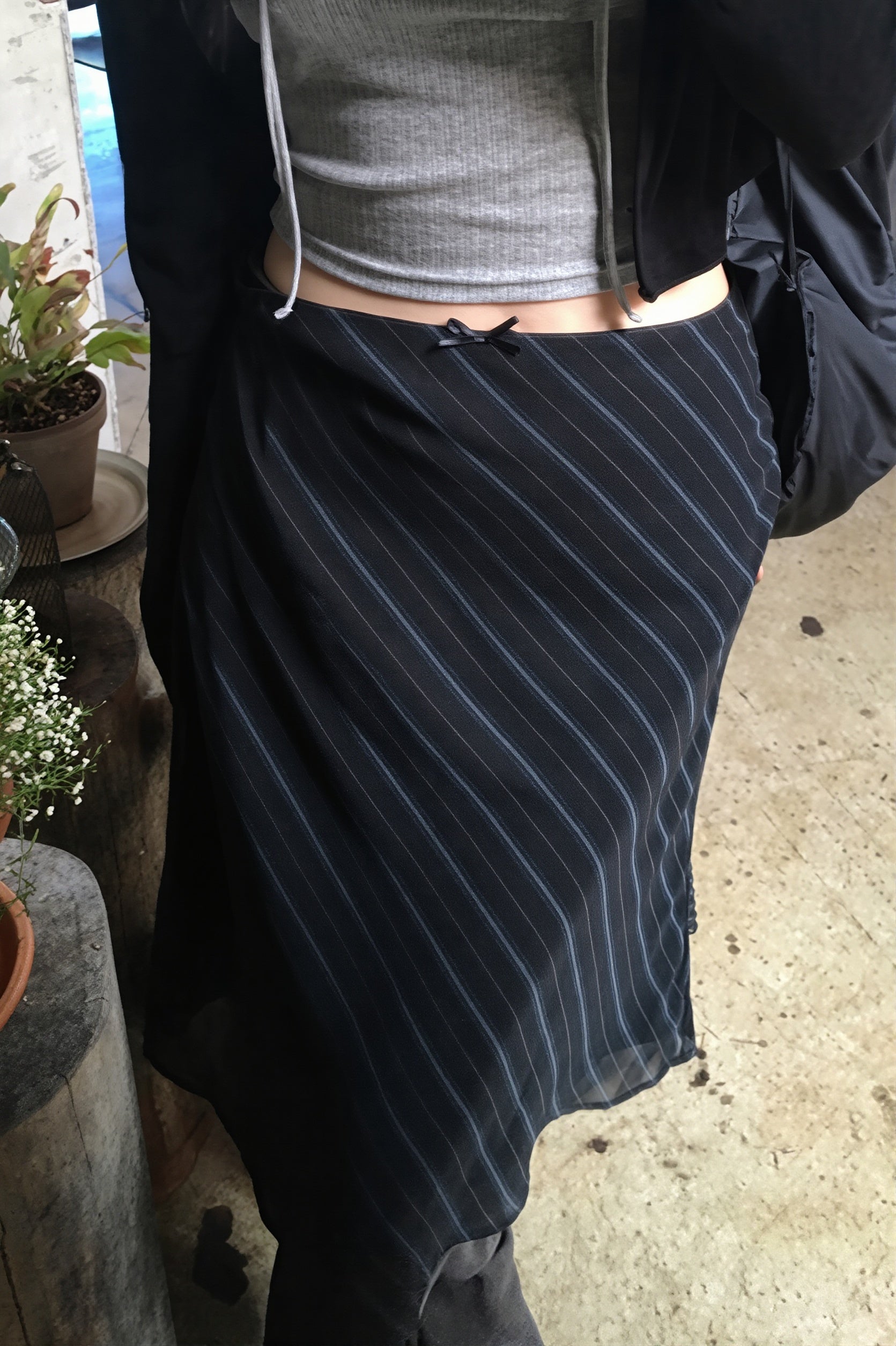 Casual Striped Double Mesh Skirt image 2