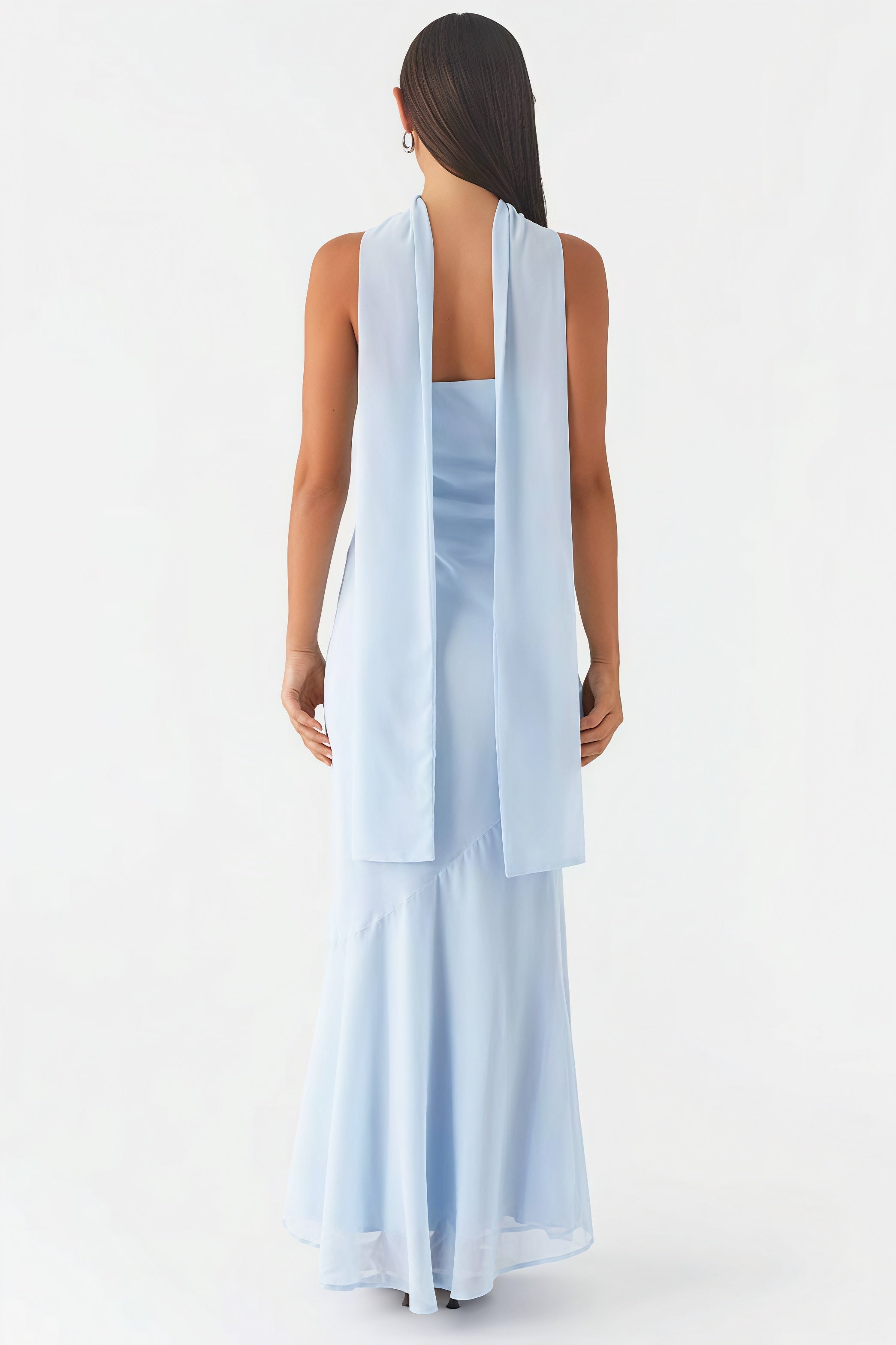 Floral Tie Fishtail Vacation Maxi Dress image 8