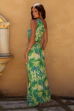 Asymmetrical Shoulder Bodycon Waist Maxi Dress image 2