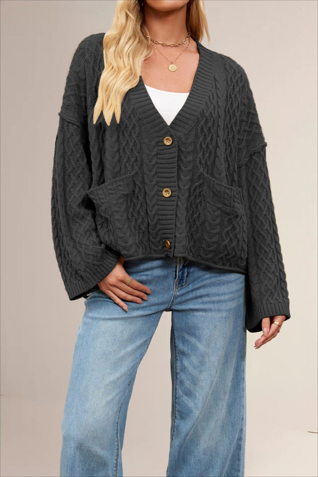 Cable Knit Oversized Cardigan image 5