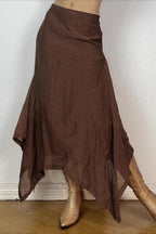 Solid Color Irregular Hem Maxi Skirt image 1