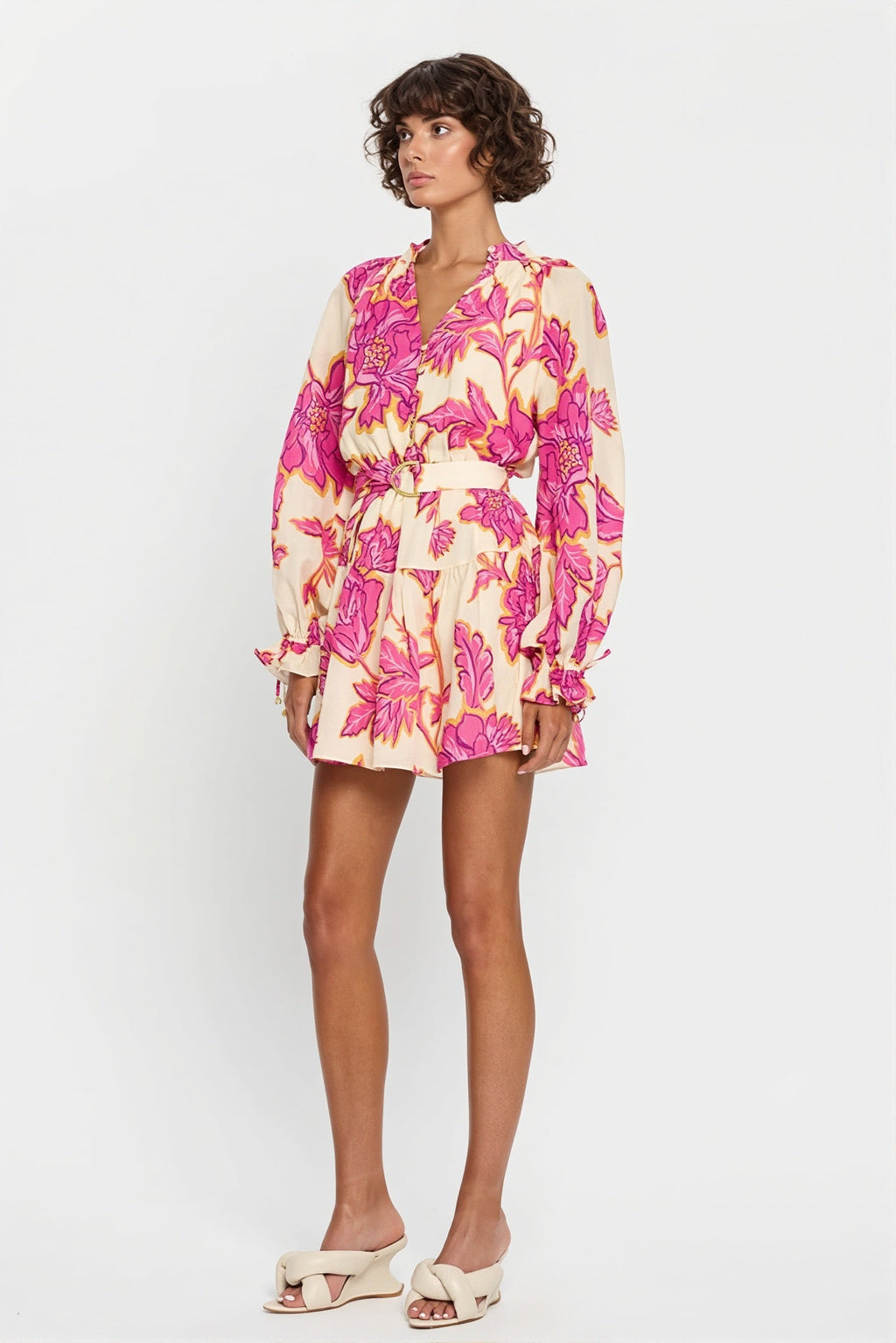 Sexy All Over Print Long Sleeve Slim Mini Dress image 3