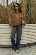 Vintage Suede Zip Front Relaxed Jacket image 4