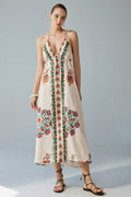 Colorful Floral Maxi Strap Boho Dress image 1