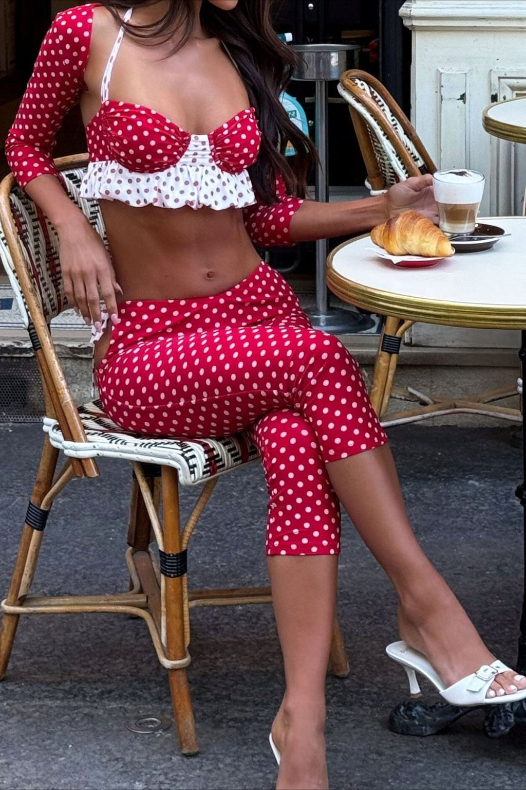 Vintage Polka Dot Halter Tube Two Piece Set image 5