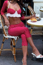 Vintage Polka Dot Halter Tube Two Piece Set image 5