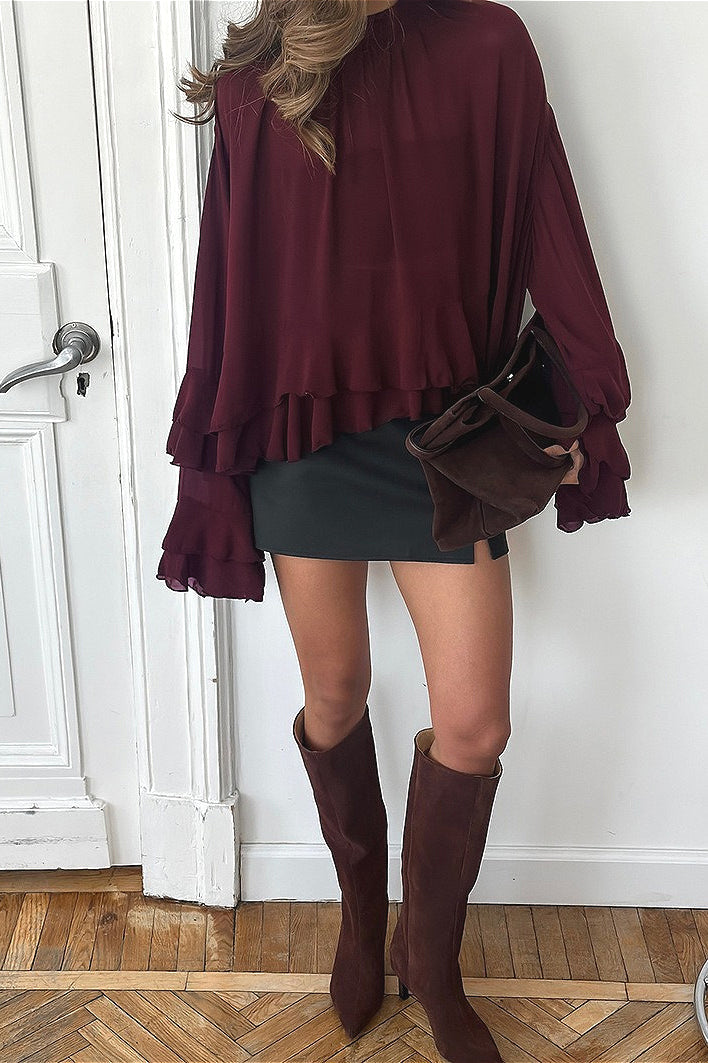Vintage Ruffled Chiffon Blouse image 5