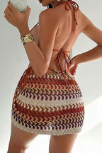 Sexy Striped Tie Three Piece Swim Set image 5