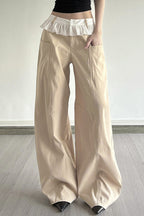 Lace-Panel Loose-Fit Cargo Pant image 1