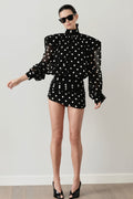 heer Polka Dot High Neck Mini Dress image 1
