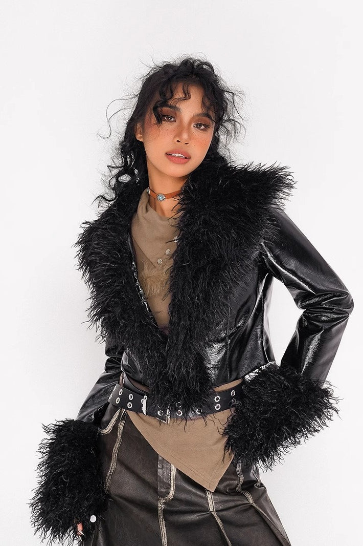 Vintage Style Glossy Jacket Coat image 2
